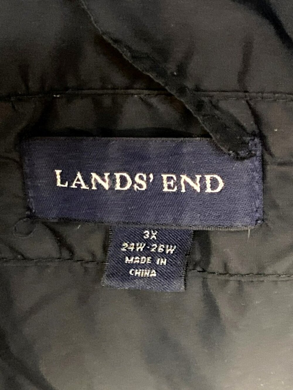 Lands End Black Goosedown Down Quilted Puffer Coat Parka Long Womens 3x 24-26 - Picture 11 of 11